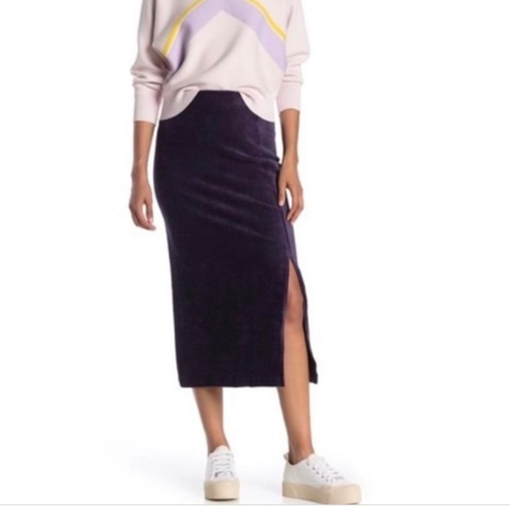 Free People Helen Rib Tube Skirt in Midnight Swim NWT - Picture 1 of 9